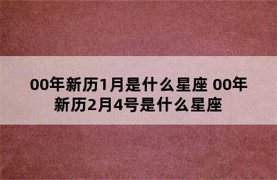 00年新历1月是什么星座 00年新历2月4号是什么星座